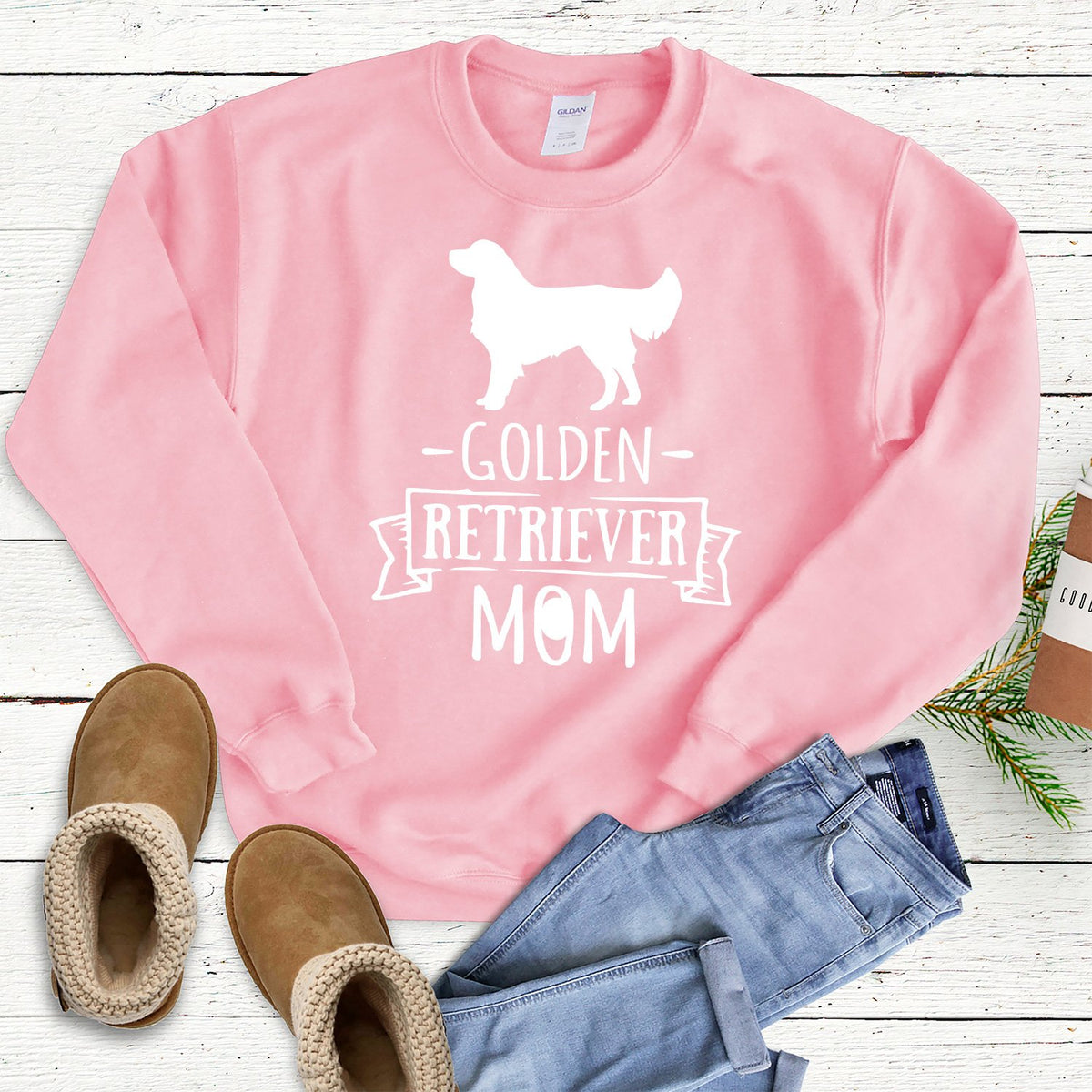 Golden Retriever Mom - Long Sleeve Heavy Crewneck Sweatshirt