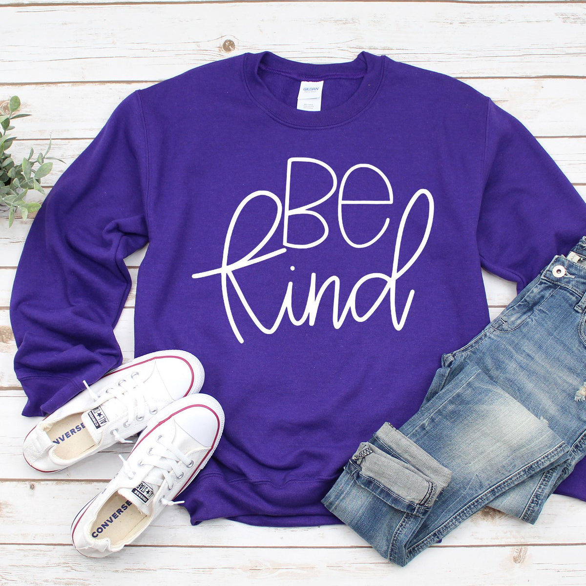 Be Kind - Long Sleeve Heavy Crewneck Sweatshirt