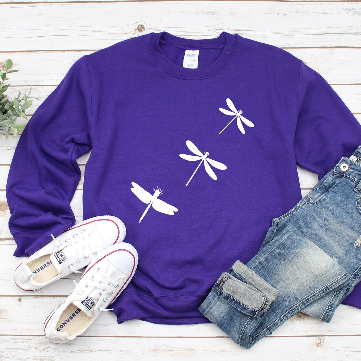 Dragonflies - Long Sleeve Heavy Crewneck Sweatshirt