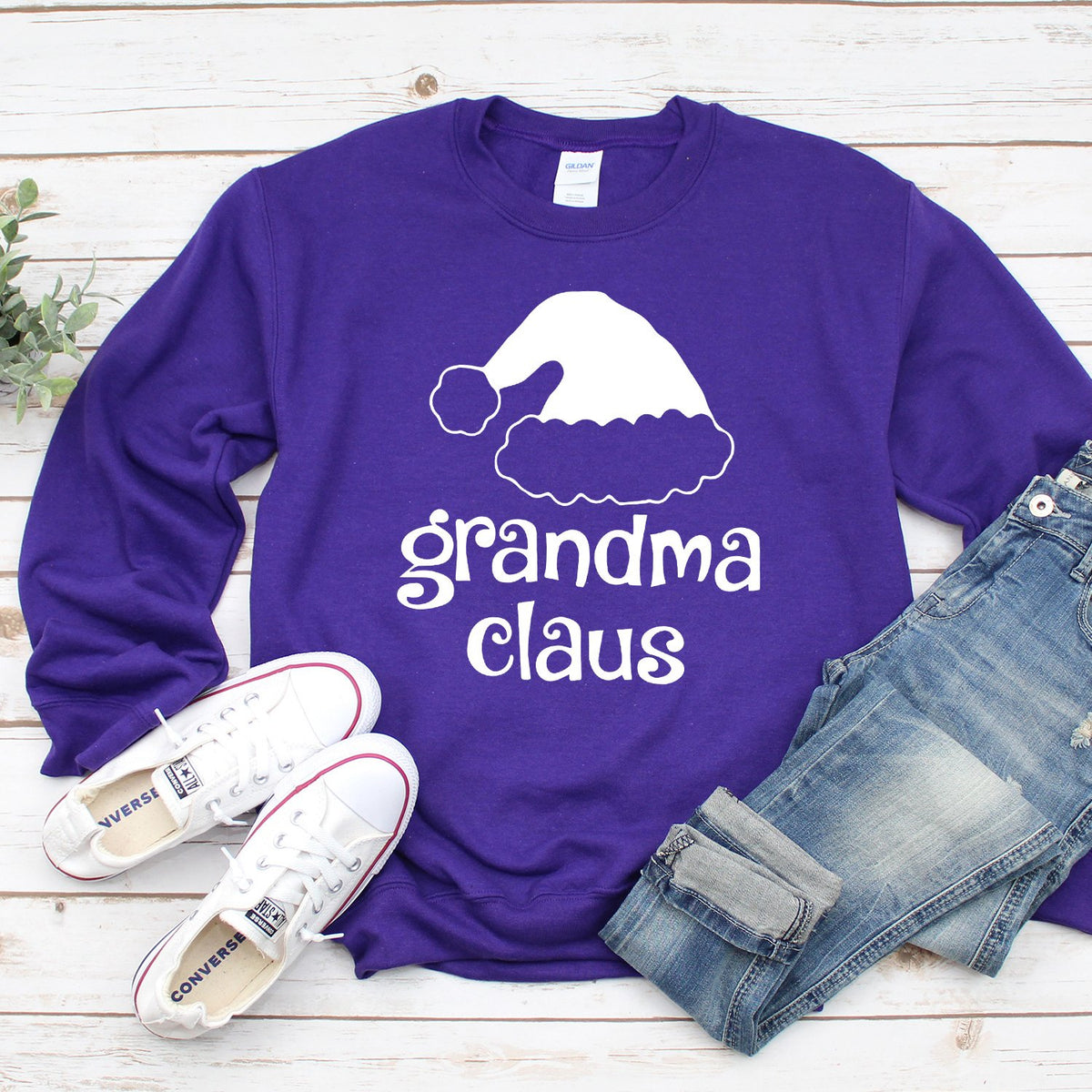 Grandma Claus - Long Sleeve Heavy Crewneck Sweatshirt