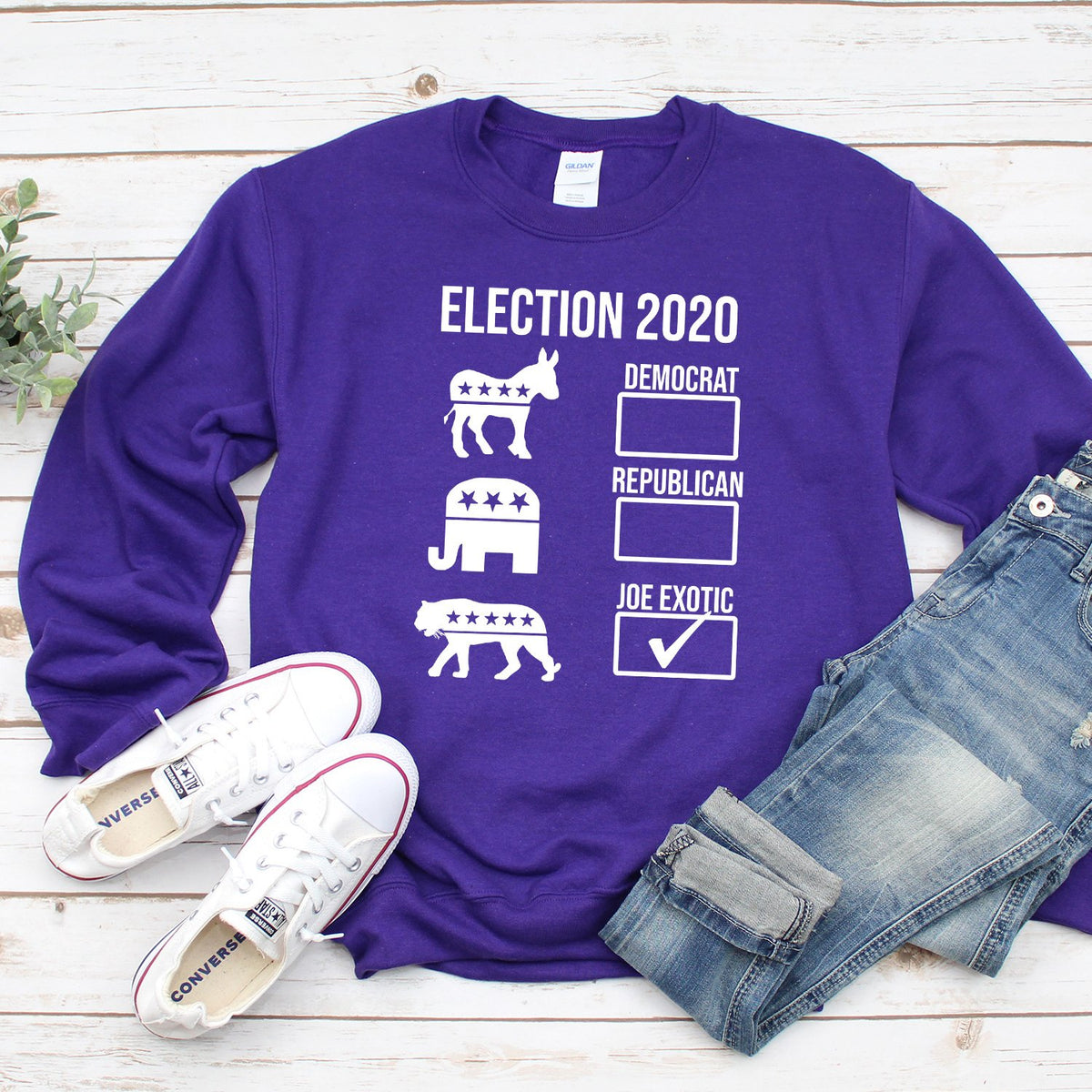Joe Exotic Election 2020 - Long Sleeve Heavy Crewneck Sweatshirt