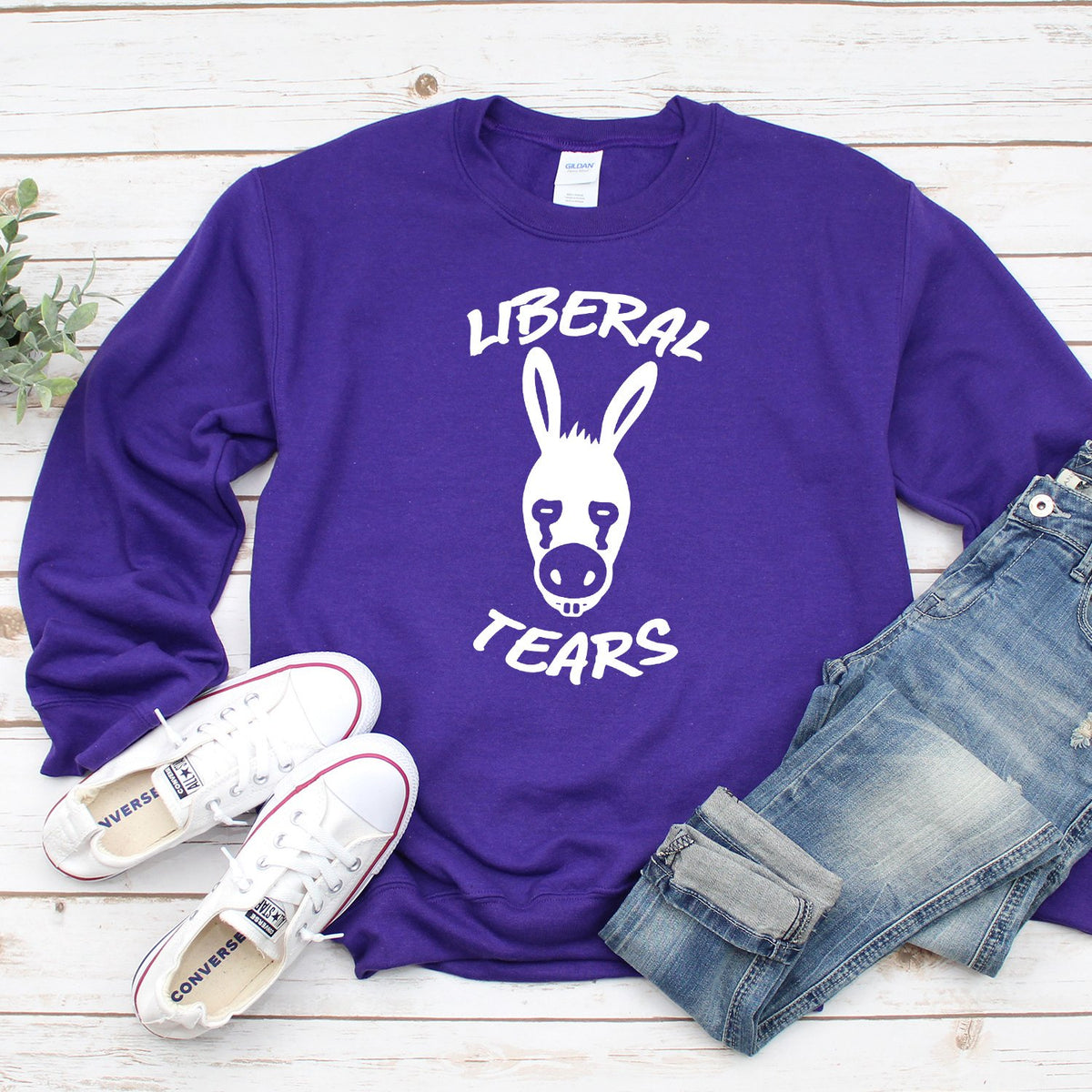Liberal Tears Donkey - Long Sleeve Heavy Crewneck Sweatshirt