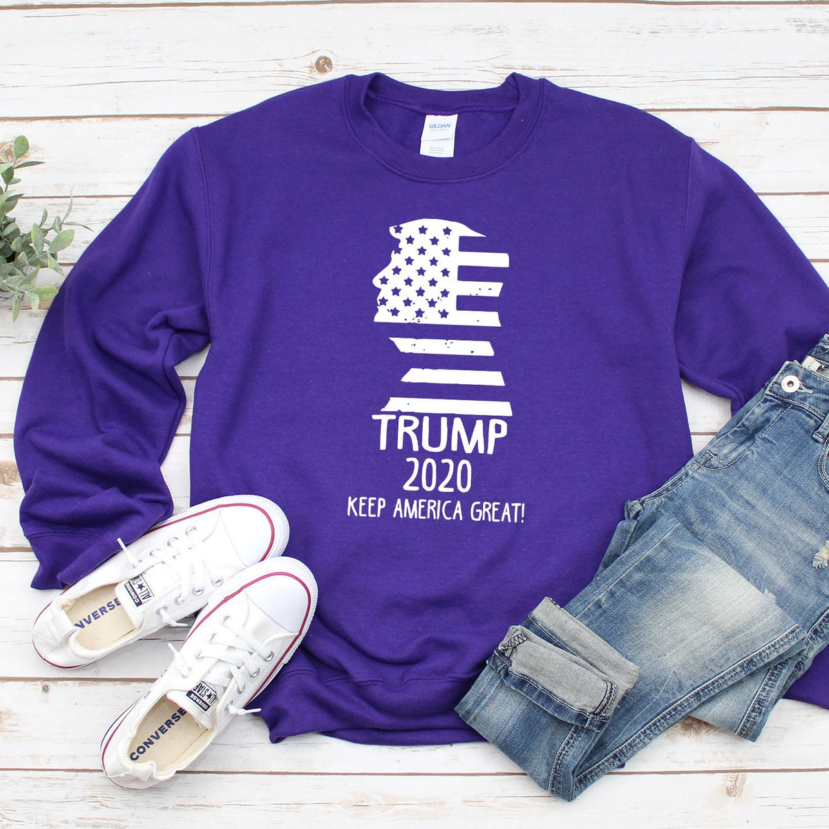 Trump 2020 Keep America Great - Long Sleeve Heavy Crewneck Sweatshirt