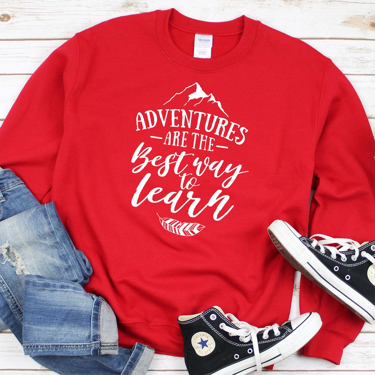 Adventures Are The Best Way to Learn - Long Sleeve Heavy Crewneck Sweatshirt