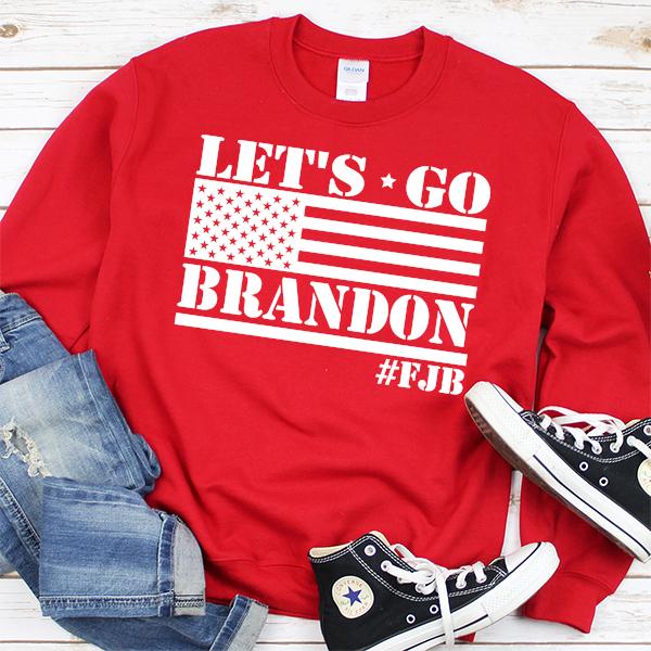 Let&#39;s Go Brandon American Flag - Long Sleeve Heavy Crewneck Sweatshirt