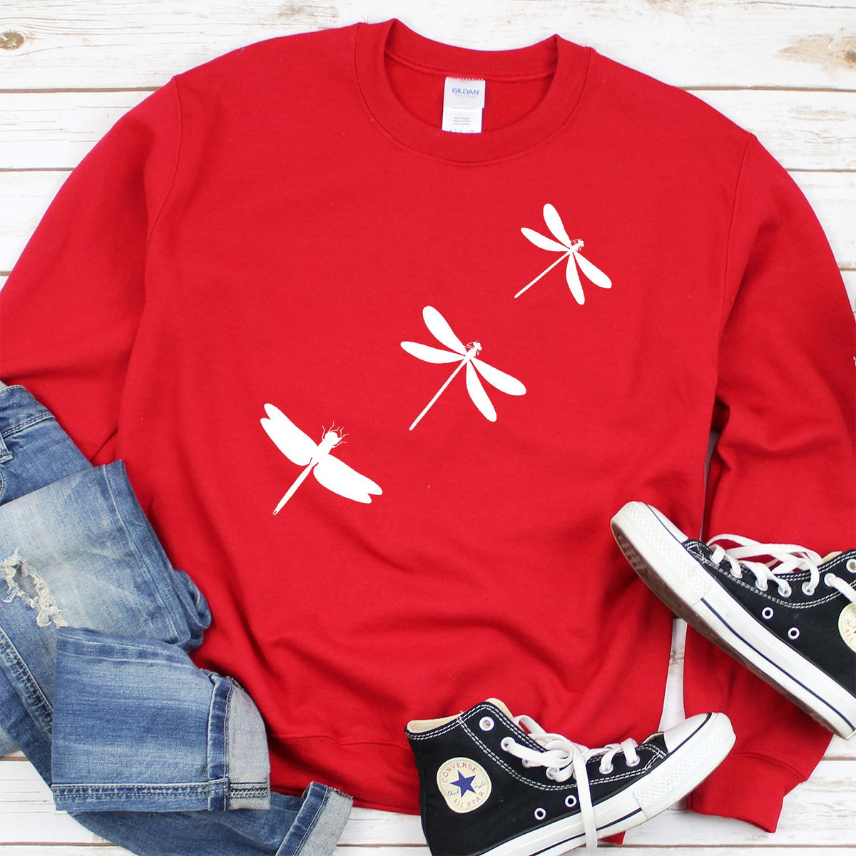 Dragonflies - Long Sleeve Heavy Crewneck Sweatshirt