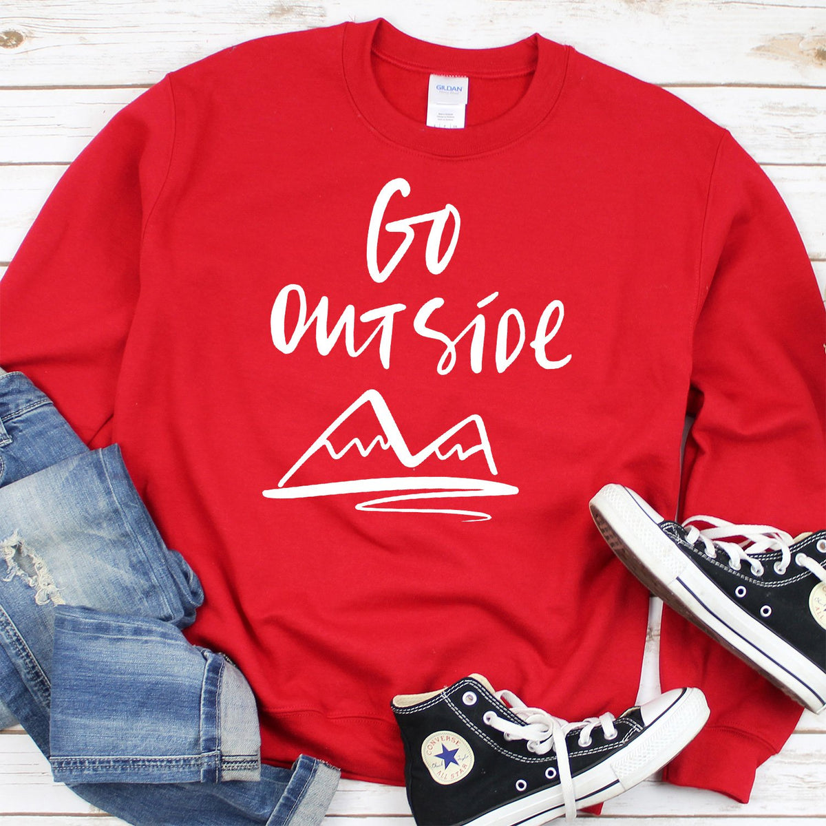 Go Outside - Long Sleeve Heavy Crewneck Sweatshirt