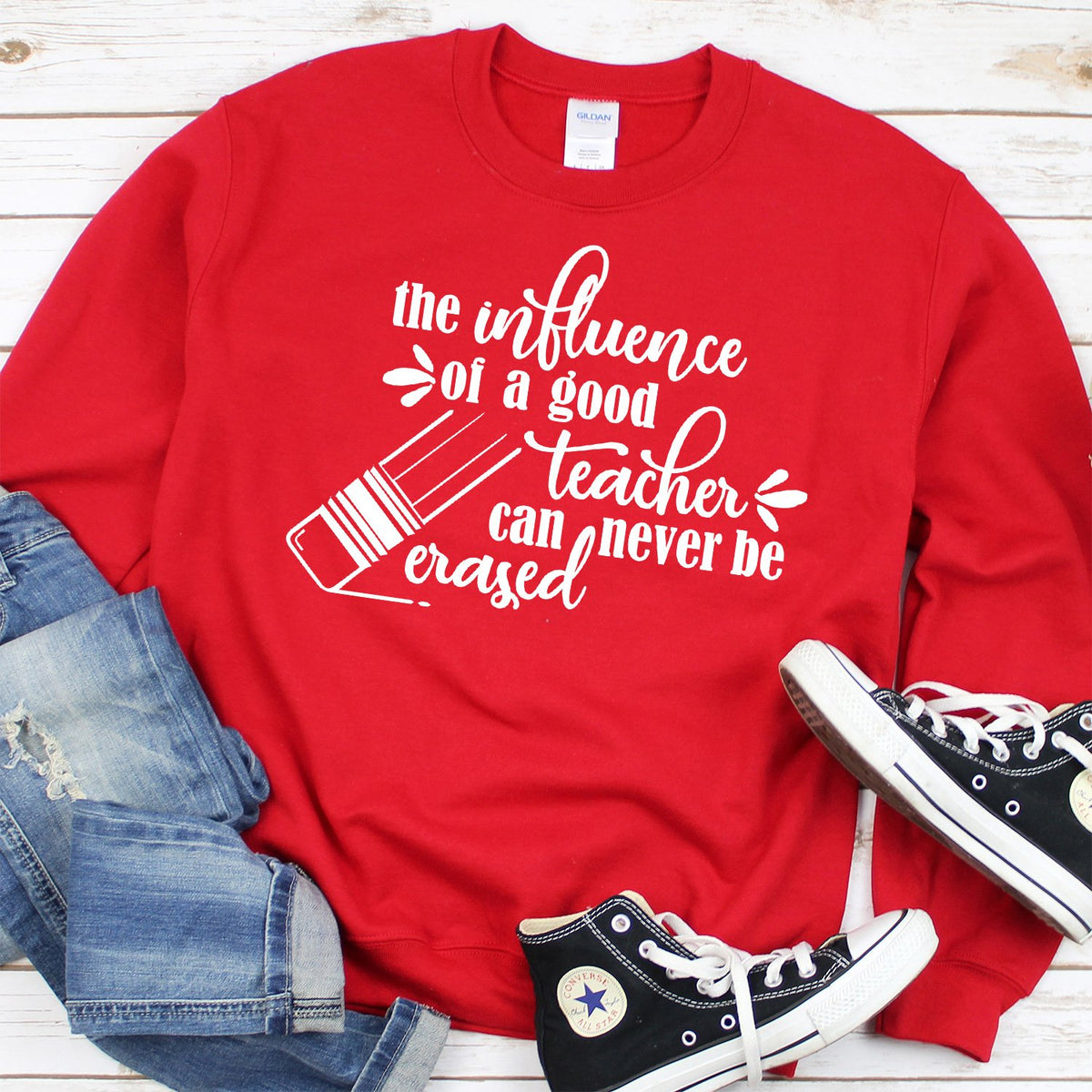 The Influence of A Good Teacher - Long Sleeve Heavy Crewneck Sweatshirt