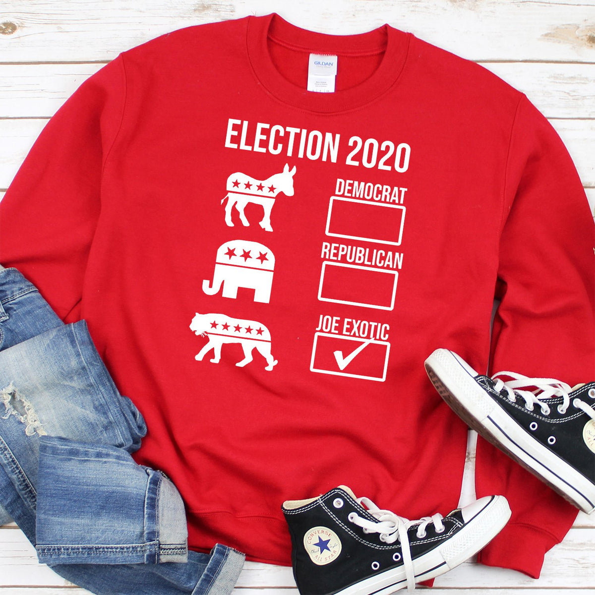 Joe Exotic Election 2020 - Long Sleeve Heavy Crewneck Sweatshirt