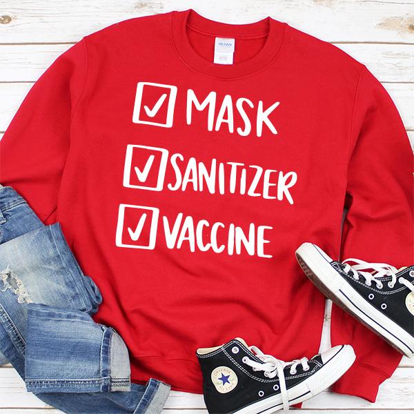 Mask Sanitizer Vaccine Done - Long Sleeve Heavy Crewneck Sweatshirt