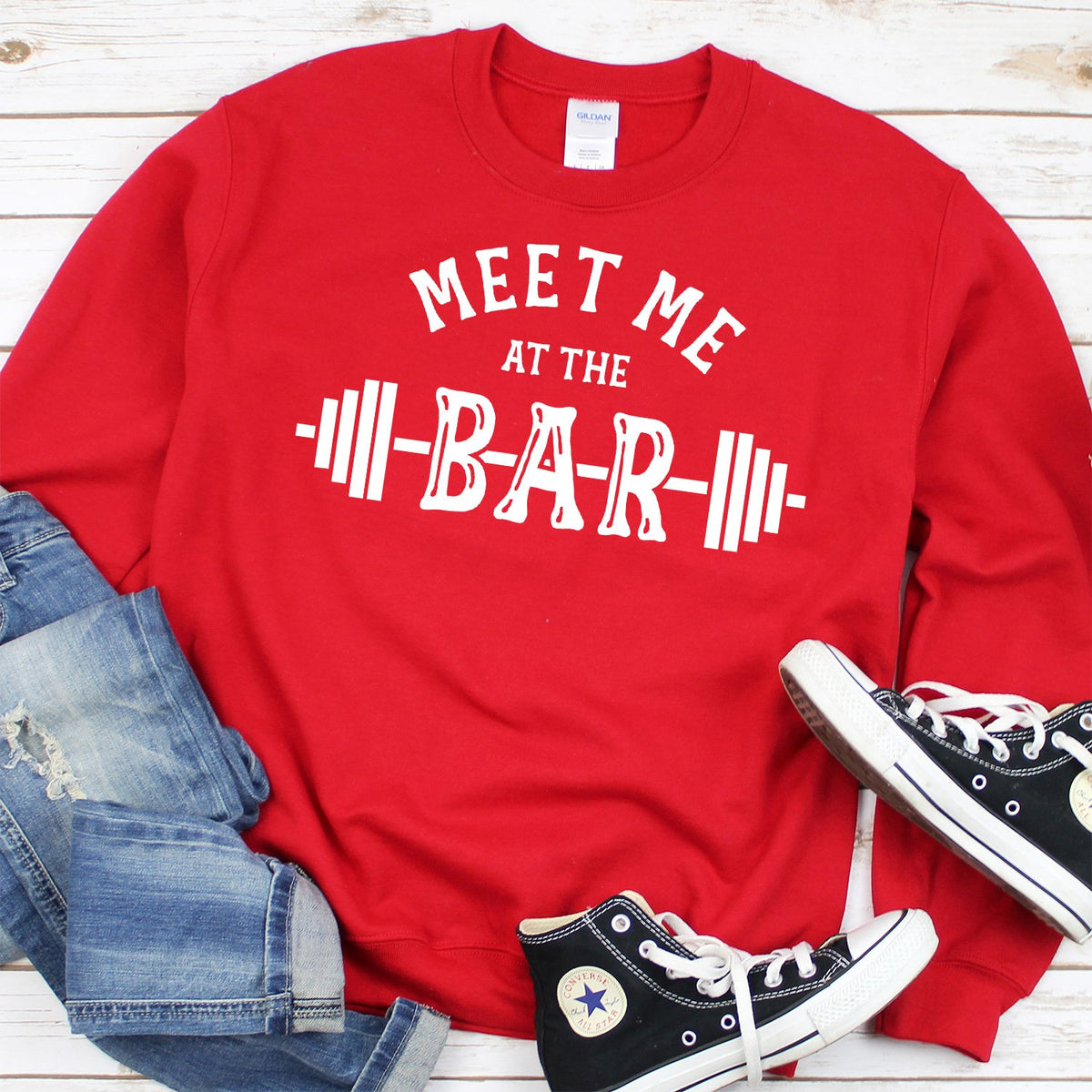 Meet Me At The Bar - Long Sleeve Heavy Crewneck Sweatshirt
