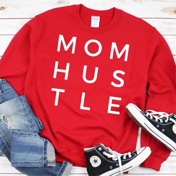 Mom Hustle - Long Sleeve Heavy Crewneck Sweatshirt