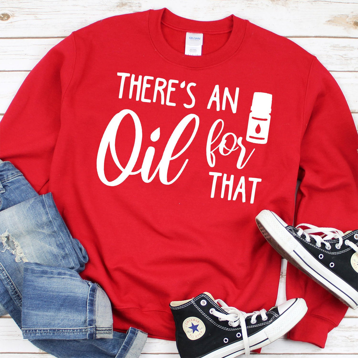 There&#39;s An Oil For That - Long Sleeve Heavy Crewneck Sweatshirt