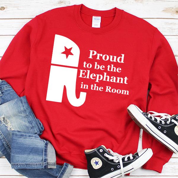 Proud To Be The Elephant in the Room - Long Sleeve Heavy Crewneck Sweatshirt