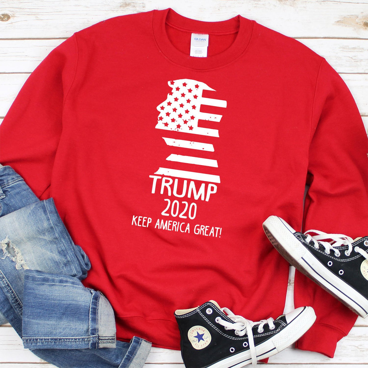 Trump 2020 Keep America Great - Long Sleeve Heavy Crewneck Sweatshirt