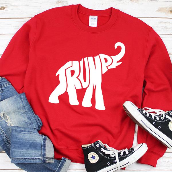 Trump Elephant - Long Sleeve Heavy Crewneck Sweatshirt