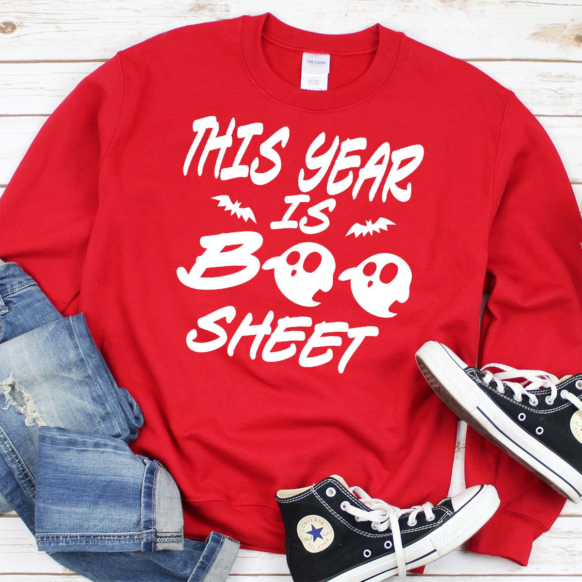 This Year is Boo Sheet - Long Sleeve Heavy Crewneck Sweatshirt