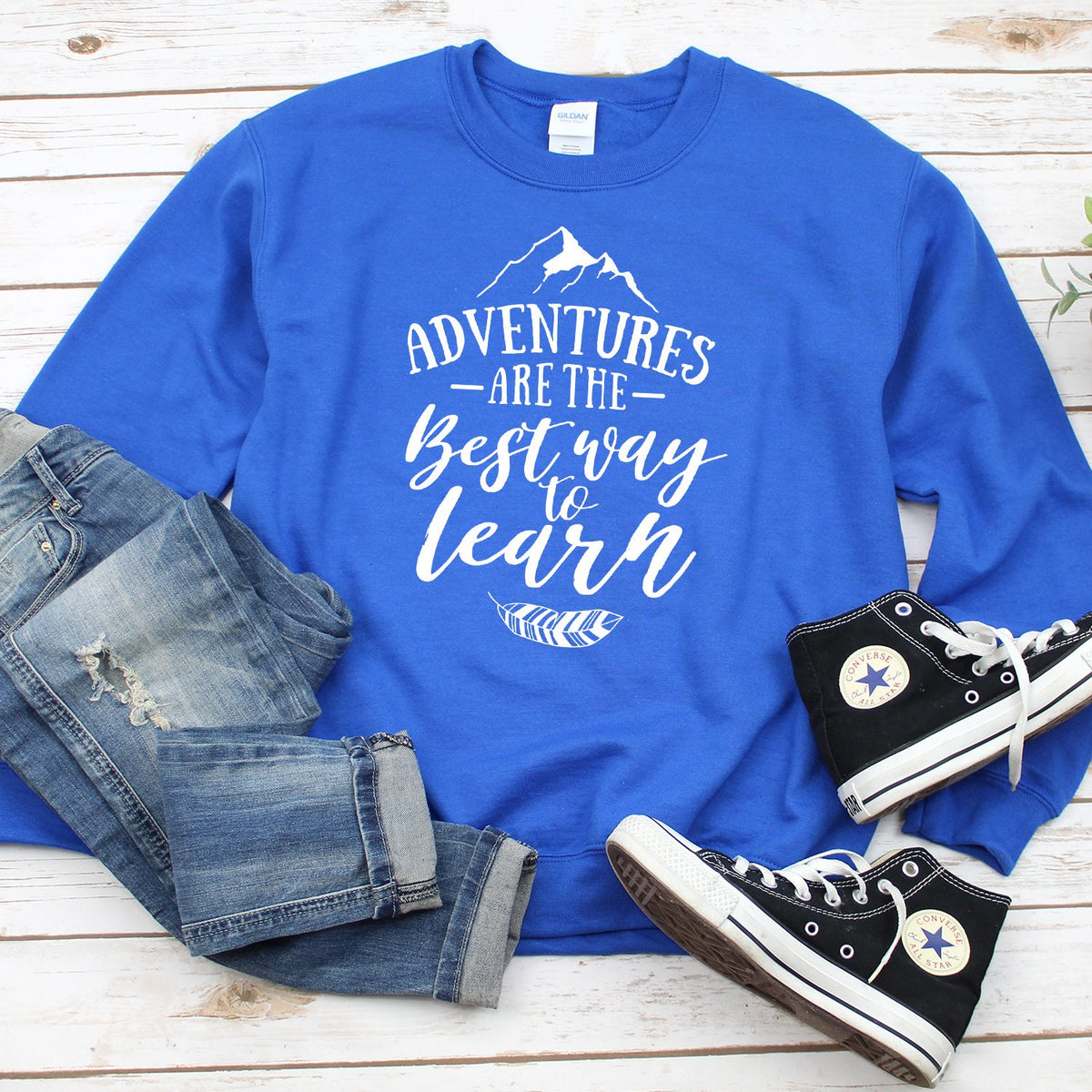 Adventures Are The Best Way to Learn - Long Sleeve Heavy Crewneck Sweatshirt