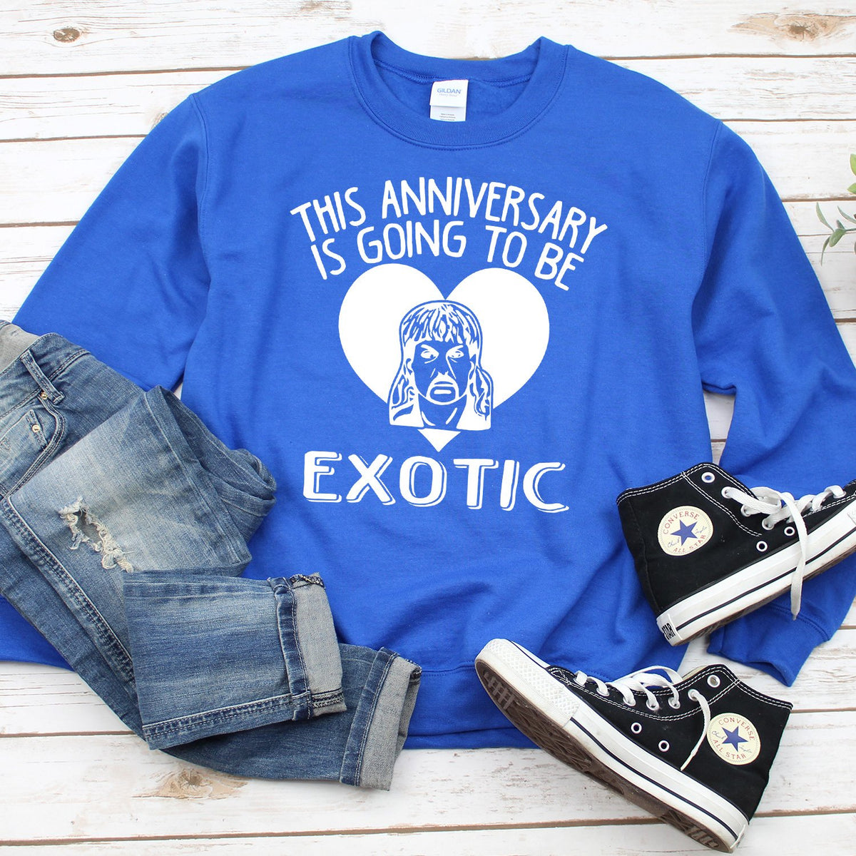 This Anniversary is Going To Be Exotic - Long Sleeve Heavy Crewneck Sweatshirt