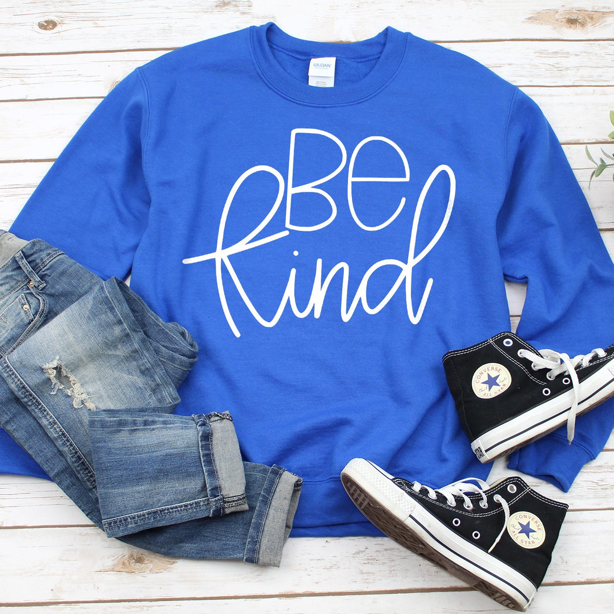 Be Kind - Long Sleeve Heavy Crewneck Sweatshirt