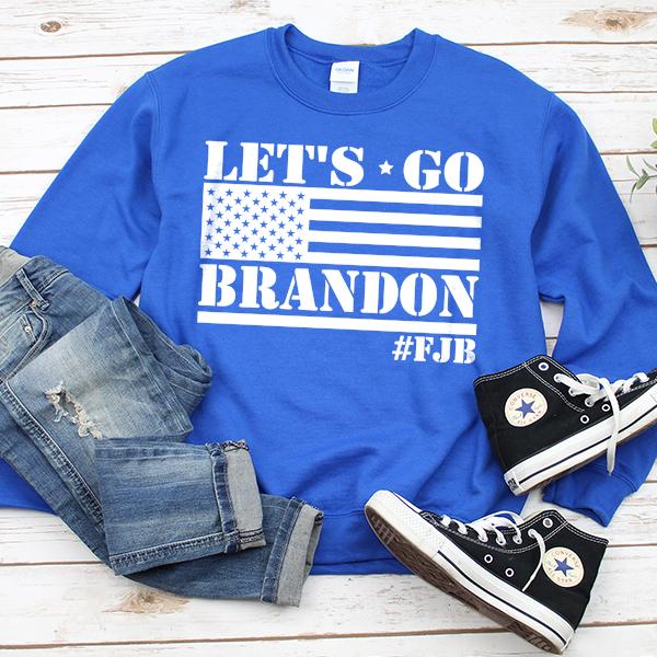 Let&#39;s Go Brandon American Flag - Long Sleeve Heavy Crewneck Sweatshirt