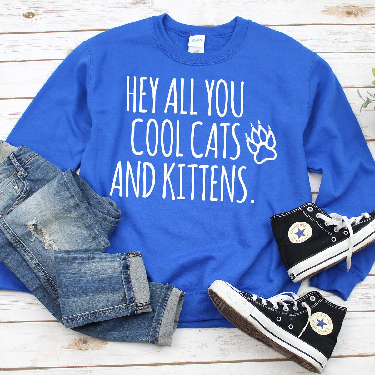 Hey All You Cool Cats and Kittens - Long Sleeve Heavy Crewneck Sweatshirt