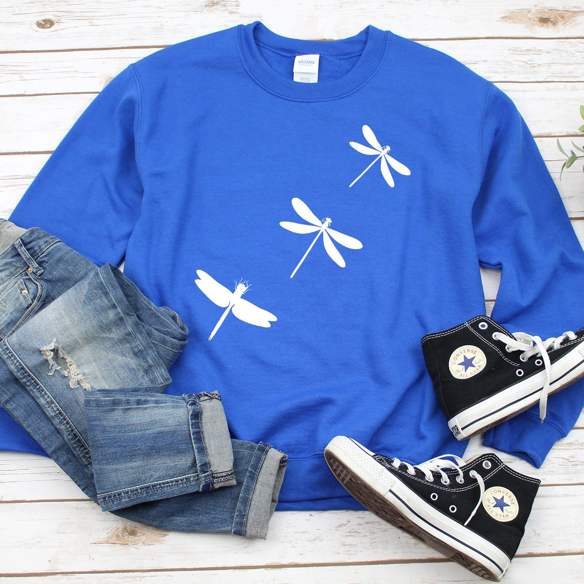 Dragonflies - Long Sleeve Heavy Crewneck Sweatshirt