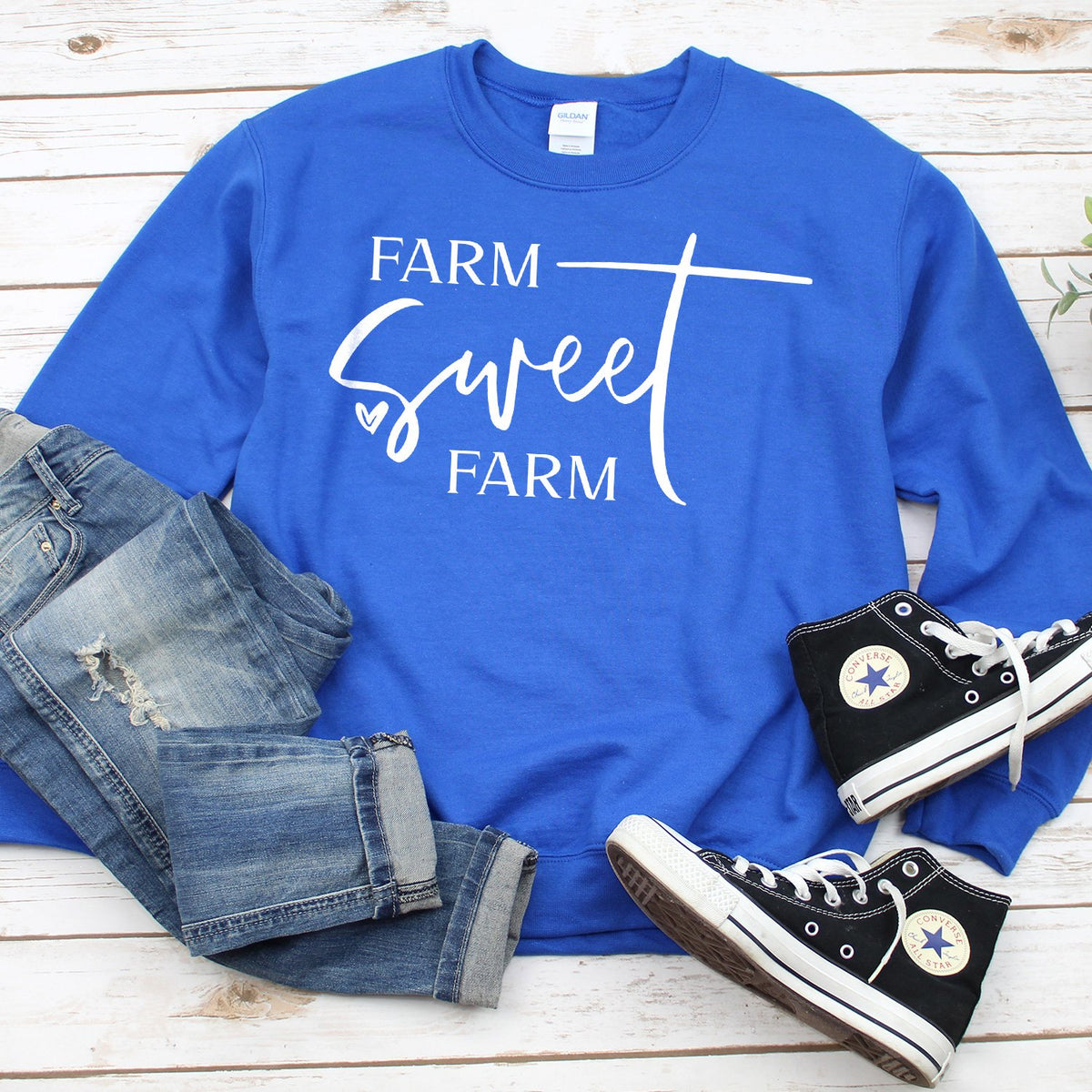 Farm Sweet Farm - Long Sleeve Heavy Crewneck Sweatshirt
