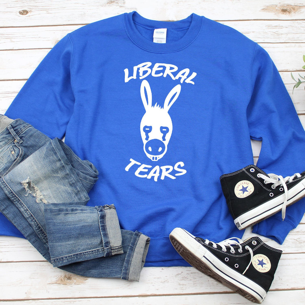 Liberal Tears Donkey - Long Sleeve Heavy Crewneck Sweatshirt