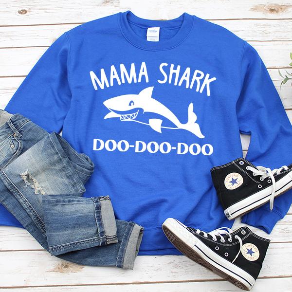 Mama Shark Doo-Doo-Doo - Long Sleeve Heavy Crewneck Sweatshirt