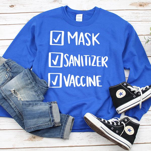 Mask Sanitizer Vaccine Done - Long Sleeve Heavy Crewneck Sweatshirt