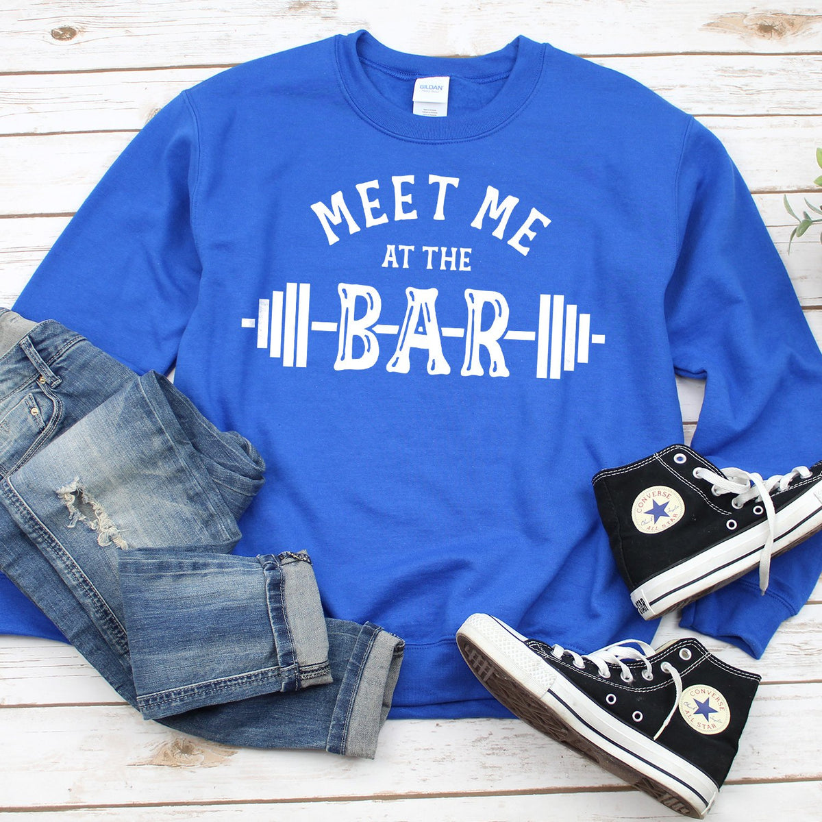 Meet Me At The Bar - Long Sleeve Heavy Crewneck Sweatshirt