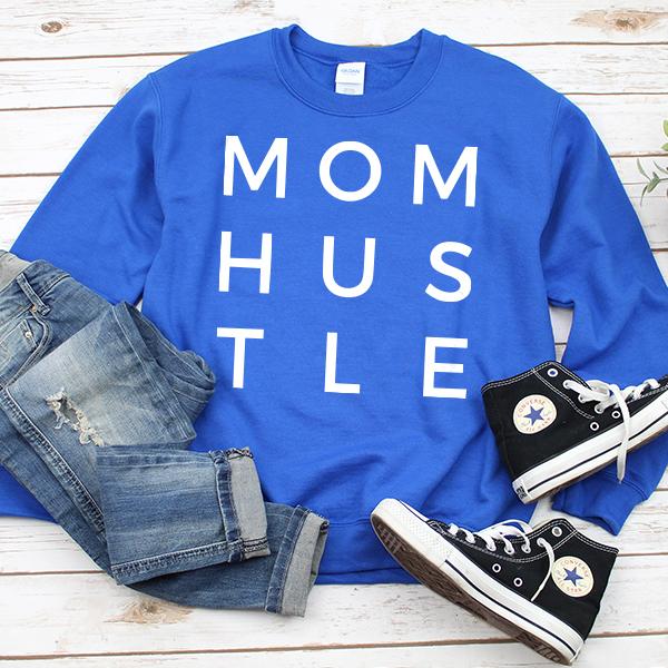 Mom Hustle - Long Sleeve Heavy Crewneck Sweatshirt