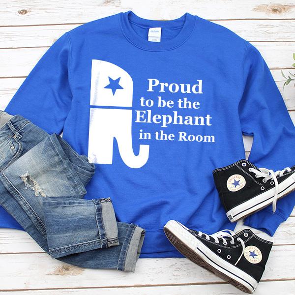 Proud To Be The Elephant in the Room - Long Sleeve Heavy Crewneck Sweatshirt