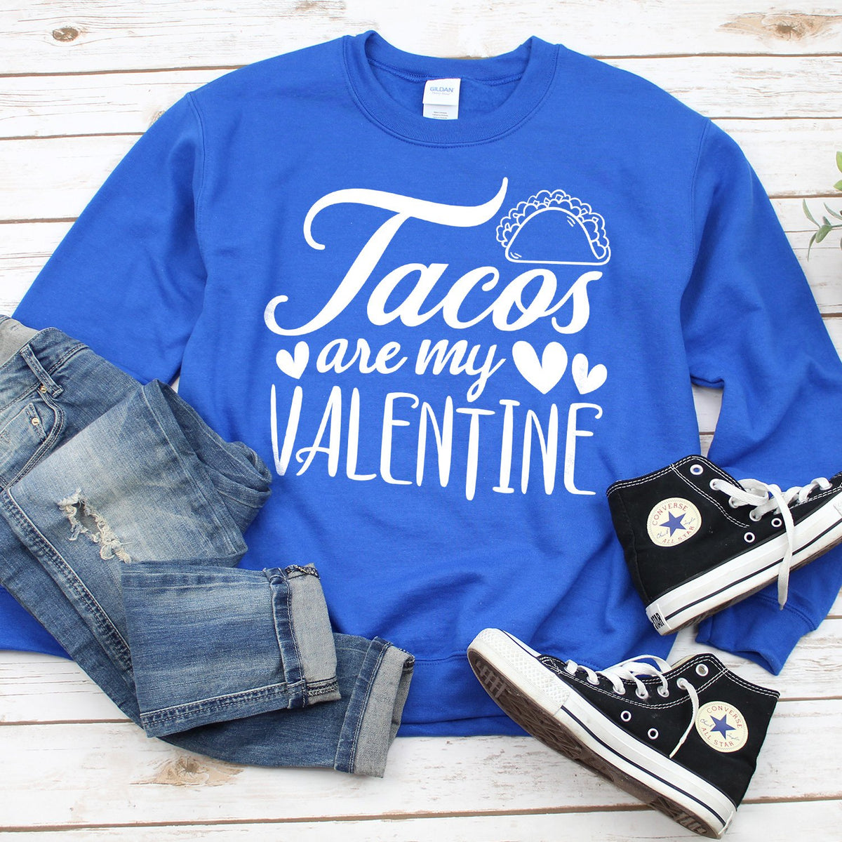 Tacos Are My Valentine - Long Sleeve Heavy Crewneck Sweatshirt