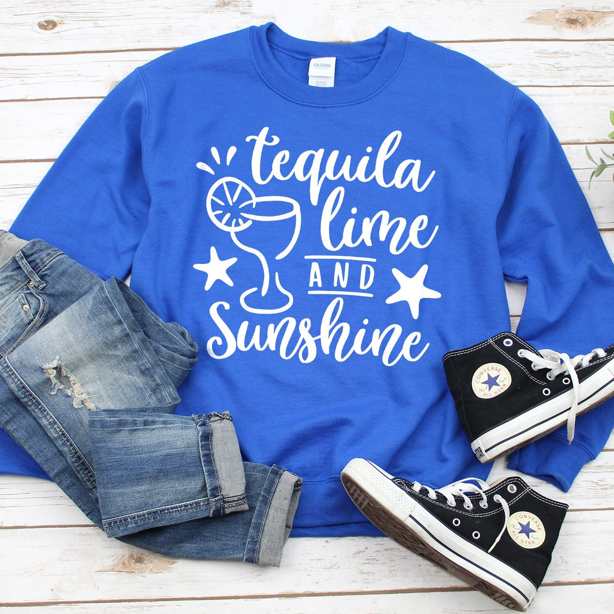 Tequila Lime and Sunshine - Long Sleeve Heavy Crewneck Sweatshirt