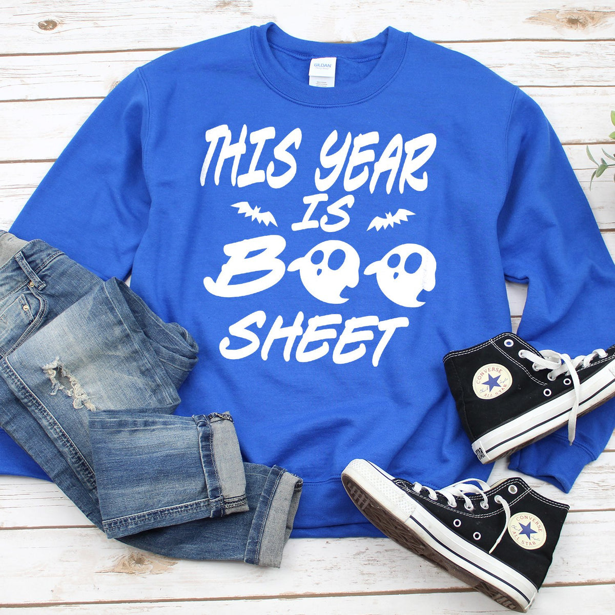 This Year is Boo Sheet - Long Sleeve Heavy Crewneck Sweatshirt