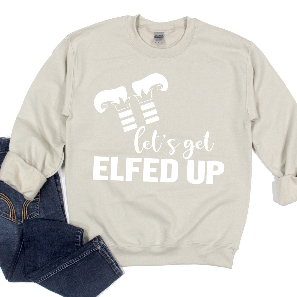 Let&#39;s Get Elfed Up - Long Sleeve Heavy Crewneck Sweatshirt