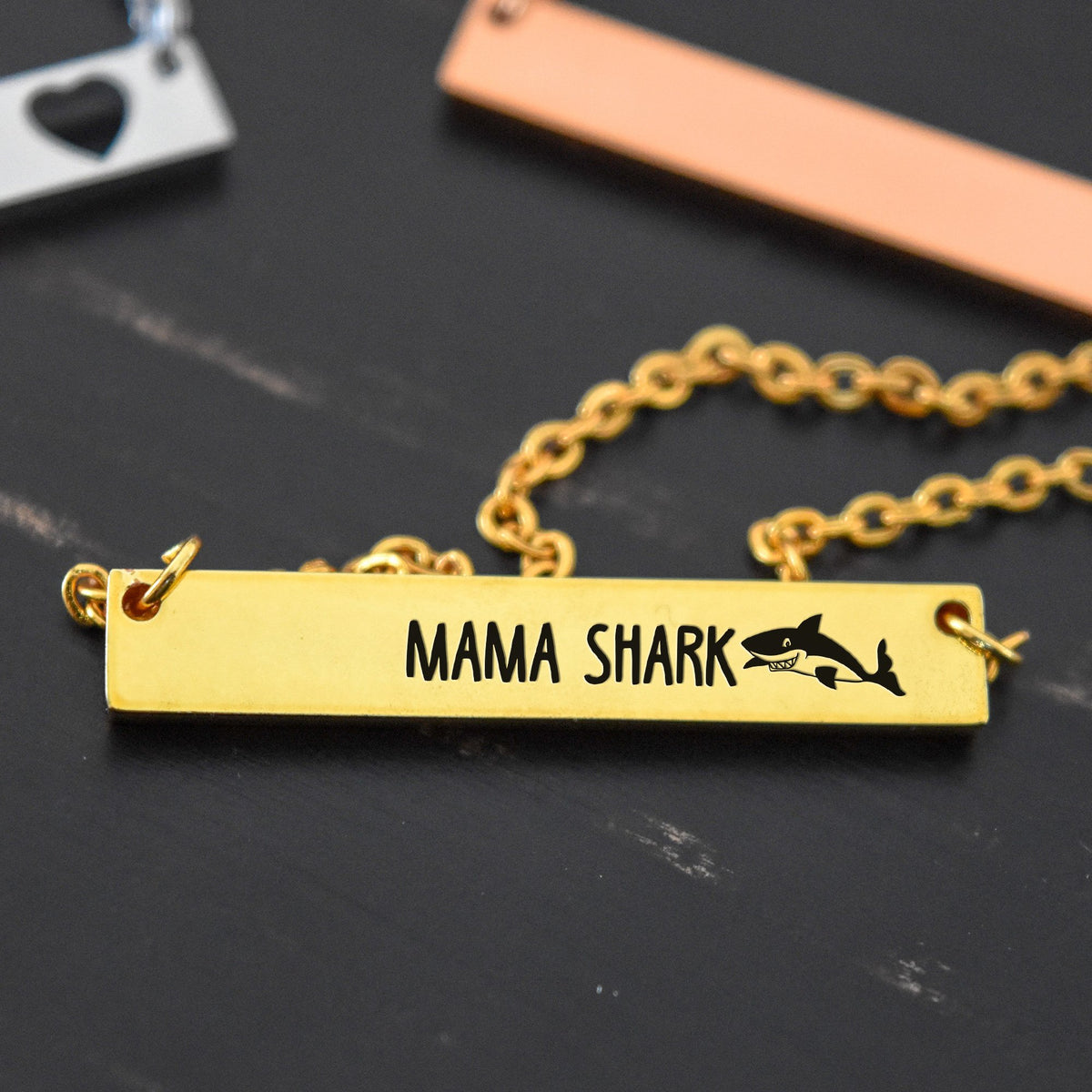 Mama Shark - Engraved Necklace