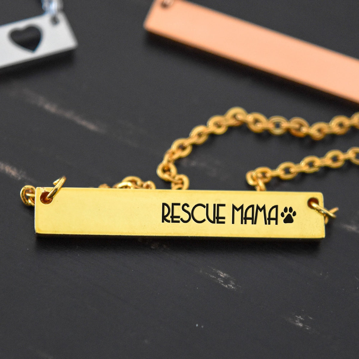 RescueMamaWithPaw Cancer Awareness Stay Strong - Engraved Necklace