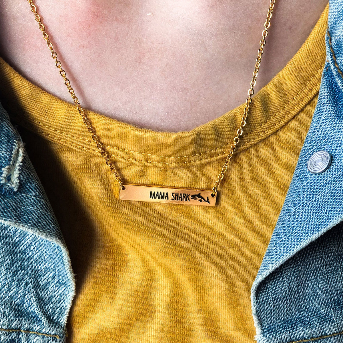 Mama Shark - Engraved Necklace