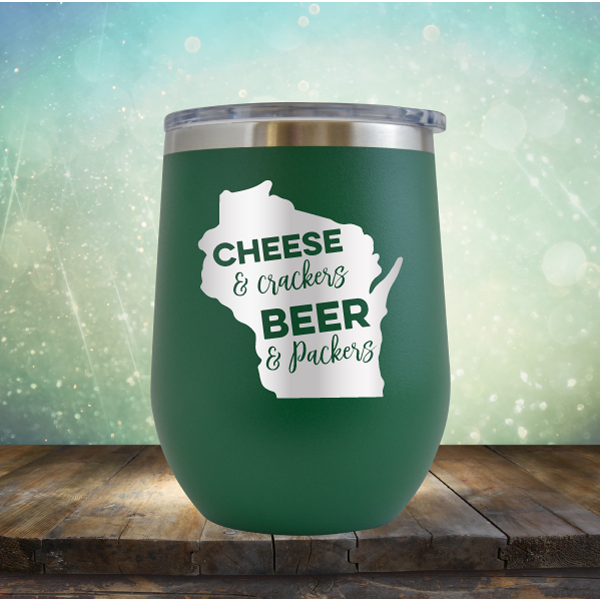 Cheese &amp; Crackers Beer &amp; Packers - Stemless Wine Cup