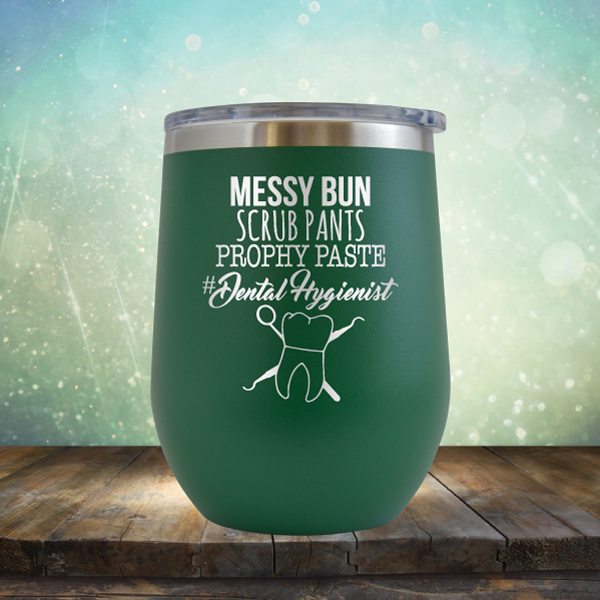 Messy Bun Scrub Pants Prophy Paste - Stemless Wine Cup