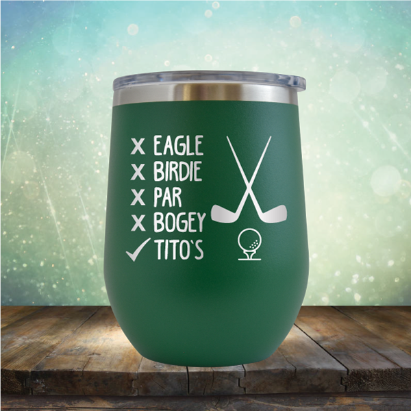 Eagle Birdie Par Bogey Tito&#39;s - Stemless Wine Cup