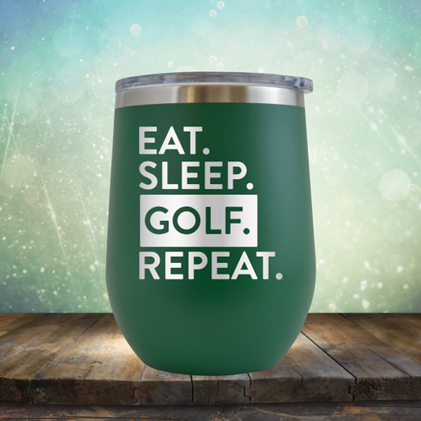 Eat Sleep Golf Repeat - Stemless Wine Cup