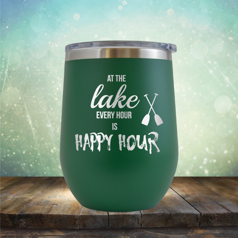 At the Lake, Every Hour is Happy Hour - Stemless Wine Cup