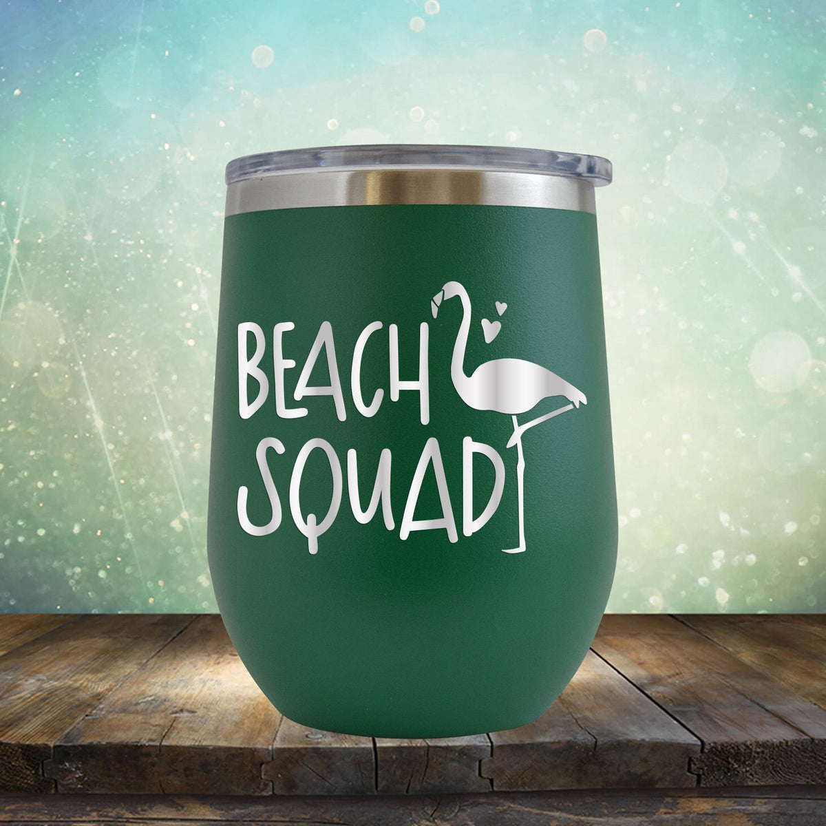 Beach Squad with Swan - Stemless Wine Cup
