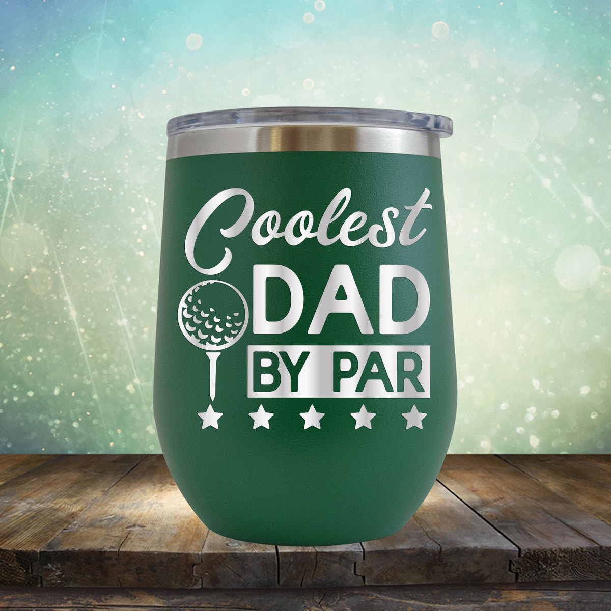 Coolest Dad By Par - Stemless Wine Cup