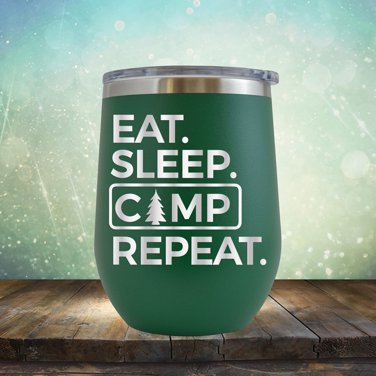 Eat Sleep Camp Repeat - Wine Tumbler