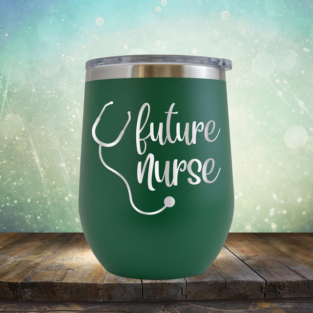 Future Nurse with Stethoscope - Stemless Wine Cup